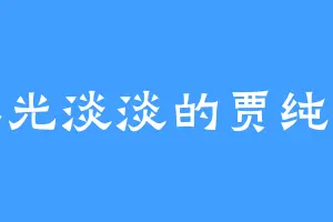 眸光淡淡的贾纯儿