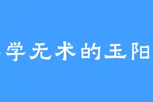 不学无术的玉阳君