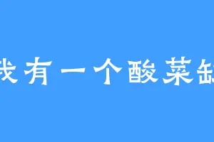 我有一个酸菜缸