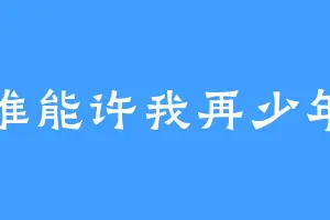 谁能许我再少年