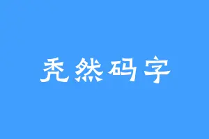 秃然码字