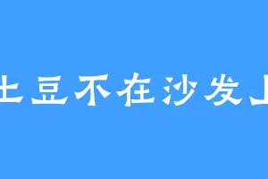 土豆不在沙发上