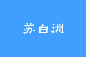 苏白洲