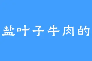 爱吃盐叶子牛肉的戴虎
