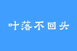 叶落不回头