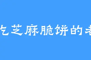 爱吃芝麻脆饼的老贾