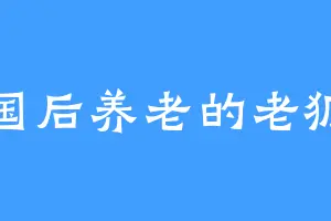 建国后养老的老狐狸