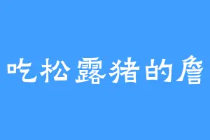 爱吃松露猪的詹禹