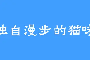 独自漫步的猫咪