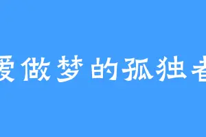 爱做梦的孤独者