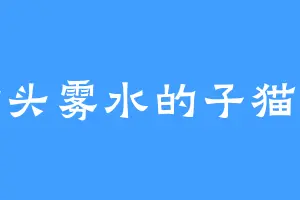 满头雾水的子猫丸