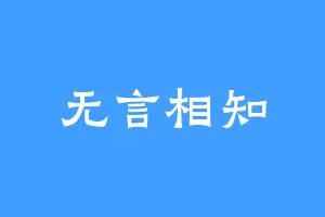 无言相知