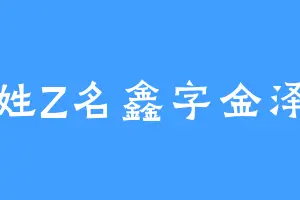 姓Z名鑫字金泽