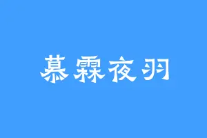 慕霖夜羽