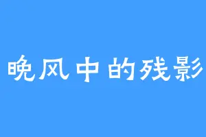 晚风中的残影