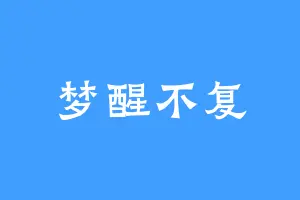 梦醒不复
