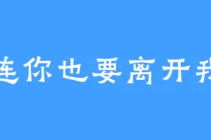 连你也要离开我
