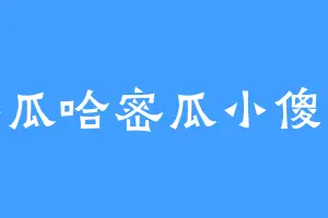 冬瓜哈密瓜小傻瓜