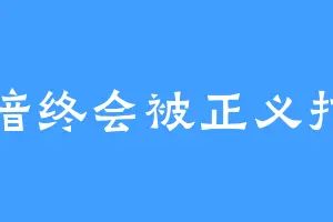 黑暗终会被正义打到