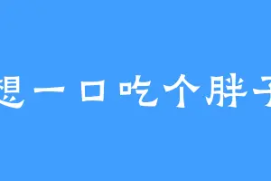 想一口吃个胖子