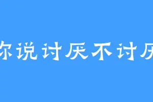 你说讨厌不讨厌