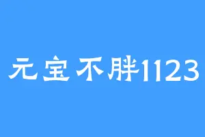 元宝不胖1123