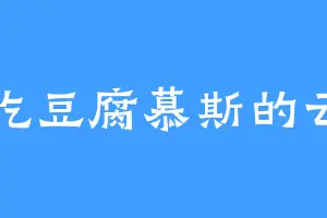 爱吃豆腐慕斯的云团