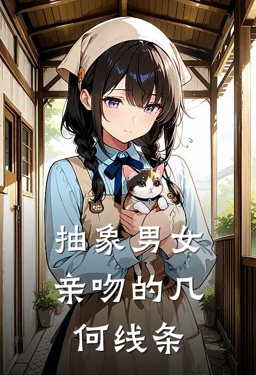 抽象男女亲吻的几何线条