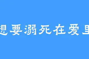 想要溺死在爱里