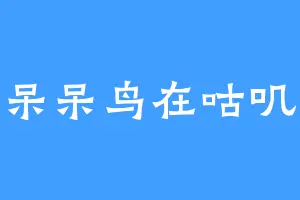 呆呆鸟在咕叽