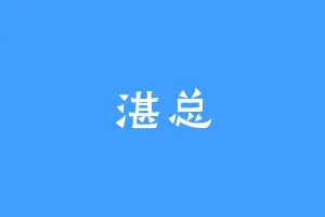 湛总