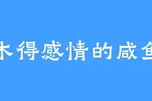 木得感情的咸鱼