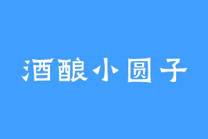 酒酿小圆子