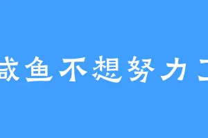 咸鱼不想努力了