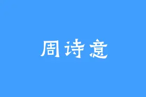周诗意