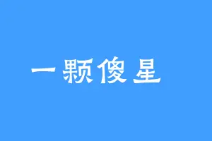 一颗傻星  