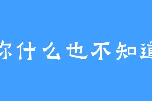 你什么也不知道