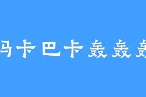 玛卡巴卡轰轰轰