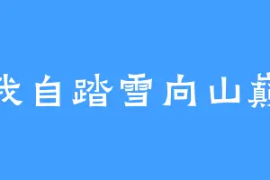 我自踏雪向山巅