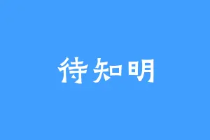 待知明